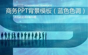 Business PPT background template (blue tone)