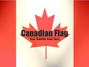 加拿大國旗背景圖片PPT模板