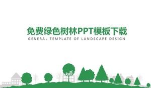 Free green forest PPT template download