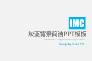 Einfacher PPT-Vorlagen-Download mit grauem und blauem Hintergrund