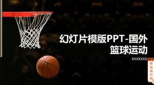 Slide template PPT-bola basket asing
