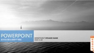 Blue gray point arrow background PPT template