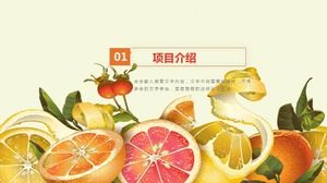 Pobieranie szablonów kolorowych owoców: żółte, pomarańczowe tło