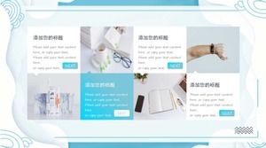 Blue background PPT template - ocean of books