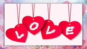 ロマンチックなバレンタインデーの赤いバラPPTテンプレートのダウンロード