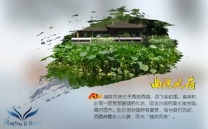 Download de modelo de apresentação de slides de viagem de fundo de estilo chinês