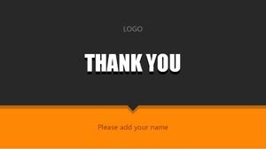 Orange and black two colors intersect PPT template