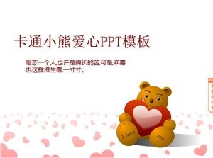 Słodki romantyczny niedźwiedź kreskówka Qixi Walentynki szablon ppt