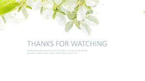 Green beautiful flowers PPT template download