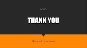 Orange character background ppt template