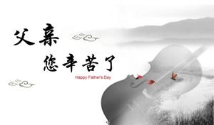 Çin tarzı babalar günü geleneksel tanıtım ppt şablonu