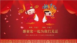 Dragon e Phoenix Chengxiang modelo de ppt de planejamento de casamento chinês