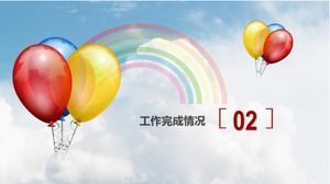 Sky Balloon einfache Jahresabschluss-Arbeitszusammenfassung ppt-Vorlage