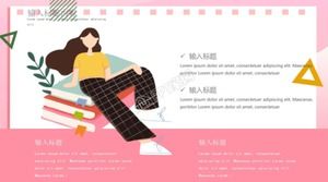 Warm pink education life theme ppt template