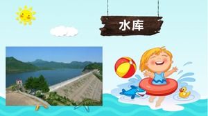 Blue cartoon primary and secondary school anti-drowning safety education theme class meeting ppt template