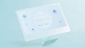 Ice cream color new imitation fresh wind year-end summary ppt template