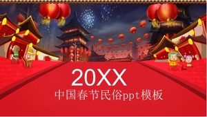 Benutzerdefinierte ppt-Vorlage für das chinesische Frühlingsfest
