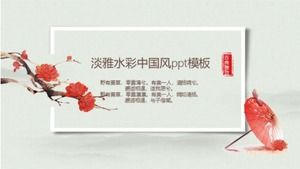 Elegant watercolor Chinese style ppt template