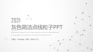 Modello PPT con tecnologia a particelle a linea di punti minimalista grigia