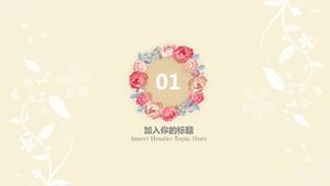 Elegant and simple retro floral background PPT template