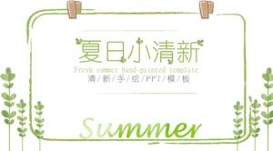 Summer small fresh hand-painted PPT template