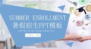 Simple and bright geometric figures embellished summer class enrollment plan PPT template