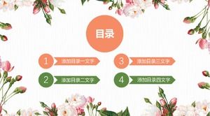 Modelo de PPT geral de negócios de pintura de flores de fã coreano fresco