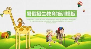 Cartoon long Jinlu primary and secondary school summer enrollment education training ppt template