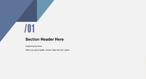 Gray and blue simple atmosphere business corner ppt template