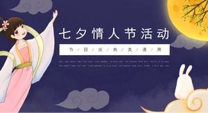 Modelo de PPT de planejamento de evento de festival de dia dos namorados Tanabata simples de desenho animado