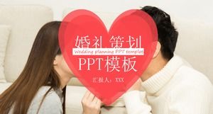 Modèle PPT de planification de mariage rouge doux pour la Saint-Valentin