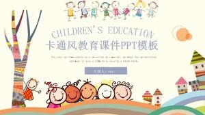 Cute cartoon children's education teaching courseware ppt template