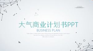 PPT-Vorlage für den Businessplan mit atmosphärischer Punktlinie für minimalistische Windunternehmen