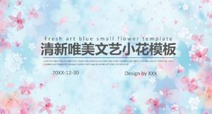 Fresh, elegant and beautiful watercolor floral background literary style PPT template