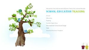 Modello PPT di crescita dei bambini di formazione educativa semplice colorata