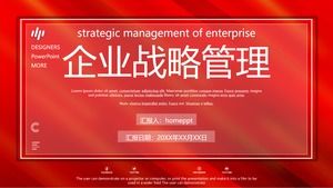 Modelo de PPT de gerenciamento de estratégia corporativa de textura vermelha de atmosfera moderna