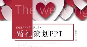 Modello PPT di pianificazione del matrimonio creativo rosso