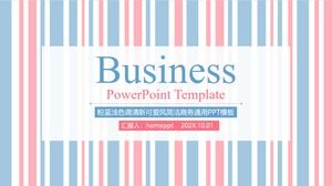 Fashion modern fresh blue powder line background business general PPT template