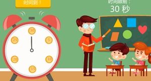 Cartoon Grundschule Klassenzimmer Countdown Bildung Lehre PPT-Vorlage
