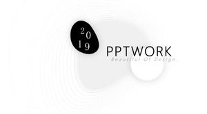 Plantilla PPT general de negocios de estilo de diseño de línea en blanco y negro minimalista de moda