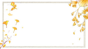 Six feuilles de ginkgo aquarelle dorée exquise images d'arrière-plan PPT