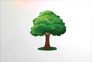 material de ilustração PPT de 11 árvores de desenho animado