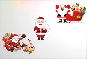 12 desenhos animados de material PPT de Papai Noel