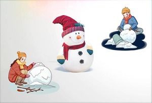 5 download de material PPT de boneco de neve de desenho requintado