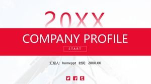 Șablon PPT de profil roșu minimalist al companiei
