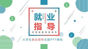 Templat PPT tema bimbingan kerja mahasiswa dengan latar belakang titik biru dan hijau