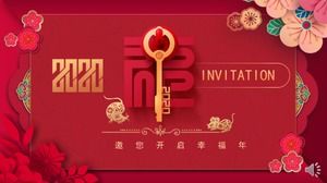 Anul șobolanului Anul Nou chinezesc șablon ppt de conținut