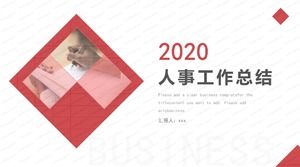 أحمر بسيط 2020 ملخص عمل الموظفين قالب باور بوينت