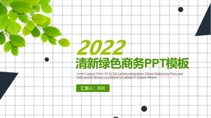Modelo de ppt de relatório de trabalho de final de ano de estilo de negócios verde fresco