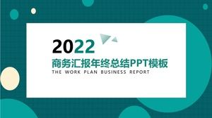 Zielony styl biznesowy raport z pracy na koniec roku szablon podsumowujący ppt